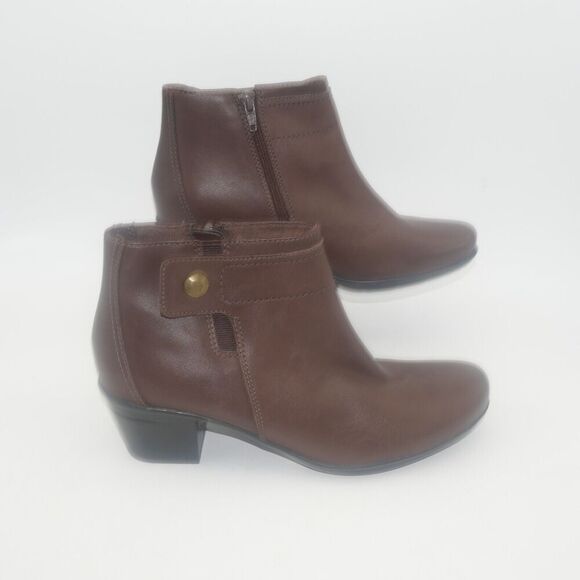 NEW Clarks Emslie Jada Ankle Boots Booties Shoes Women's 8 Brown Leather *READ* - Picture 4 of 8